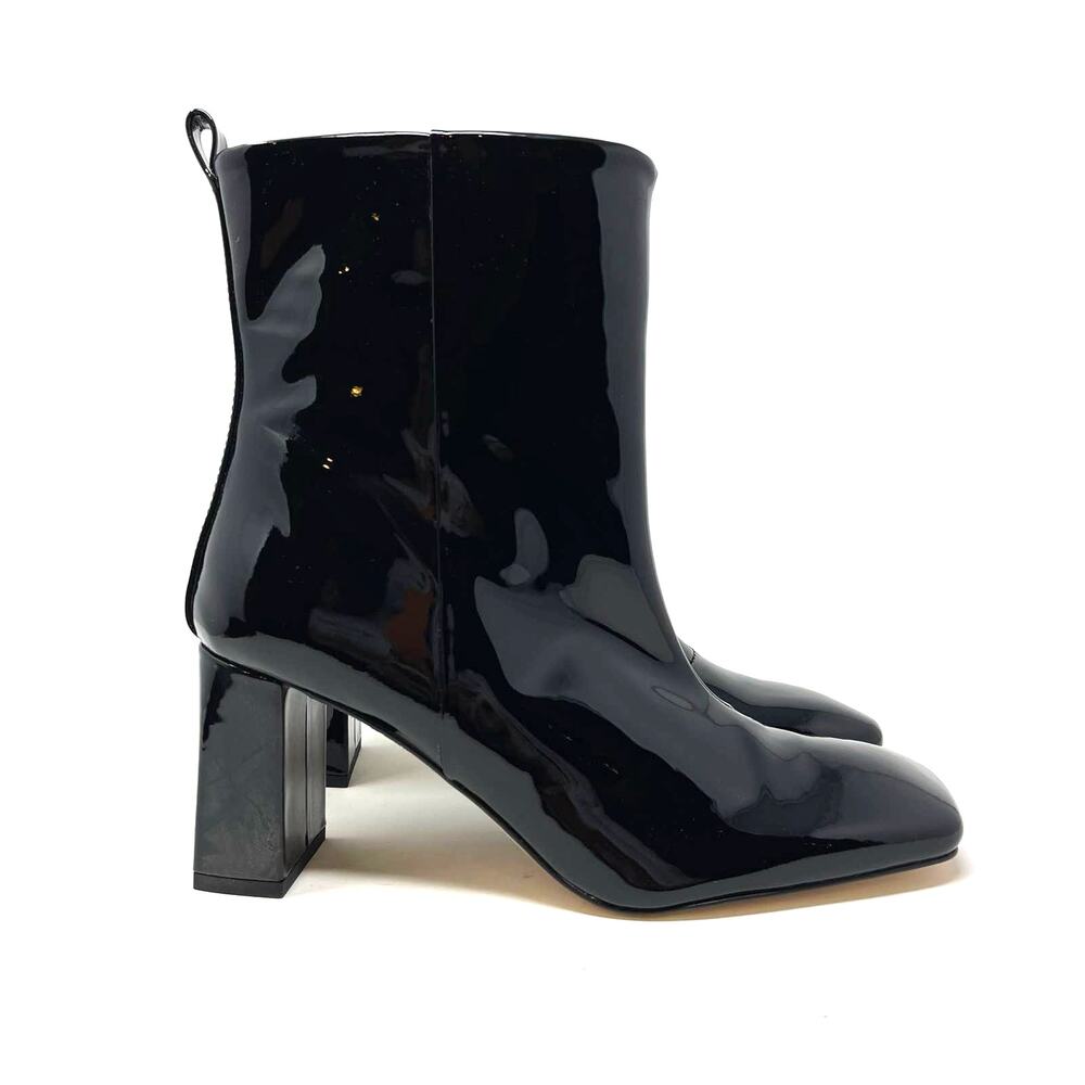 Good American Black Patent Leather‎ Boots Size 8.5 Square Toe GA165P-X